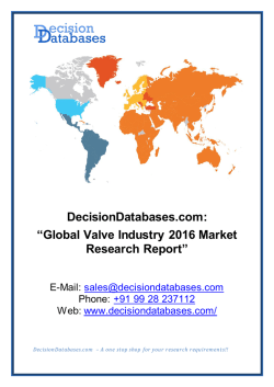 Global Valve Market and Forecast Report 2016-2020