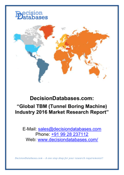 Global TBM (Tunnel Boring Machine) Industry 2016 Market Research Report