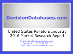 International Rollators Industry: Market research, Company Assessment and Industry Analysis 2016 