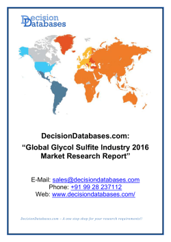 Global Glycol Sulfite Industry 2016 Market Research Report