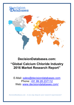 Global Calcium Chloride Industry Sales and Revenue Forecast 2016