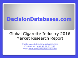 Cigarette Market Analysis 2016 Development Trends 