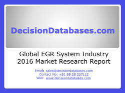 EGR System Market Research Report: Global Analysis 2020-2021 