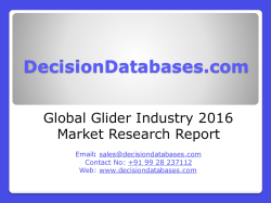 Global Glider Market and Forecast Report 2016-2020 