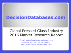 Pressed Glass Industry 2016 : Global Market Outlook 