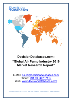 Air Pump Market International Analysis and Forecasts 2020