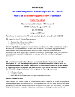 MB0046-Marketing Management