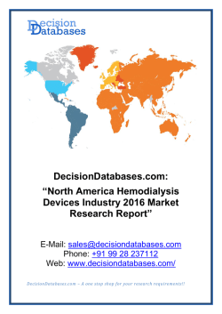 North America Hemodialysis Devices Industry- Size, Share and Market Forecasts 2021