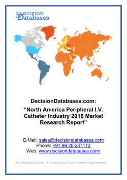 International Peripheral I.V. Catheter Industry: Market research, Company Assessment and Industry Analysis 2016