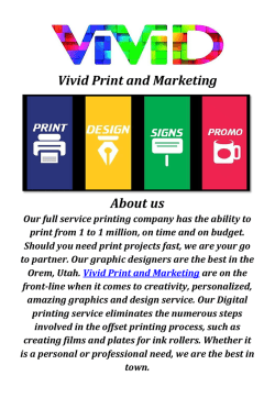 Vivid Print and Marketing: Digital Printing Company
