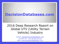 2016 Deep Research Report on Global UTV (Utility Terrain Vehicle) Industry