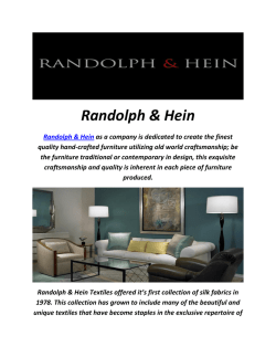 Randolph & Hein : Designer Furniture In Los Angeles