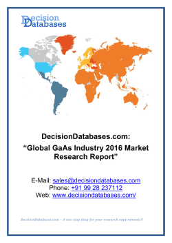 GaAs Market International Analysis and Forecasts 2021