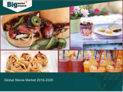 Global Stevia Market to grow at a CAGR of 8.82% during the period 2016-2020