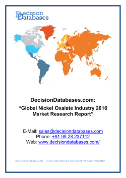 Global Nickel Oxalate Industry 2016 Market Research Report