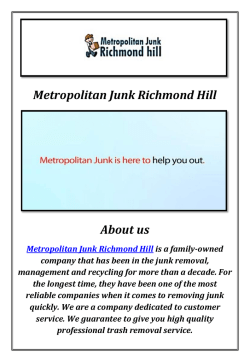 Metropolitan Junk Garbage Removal Richmond Hill, ON