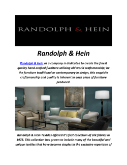 Randolph & Hein : Handmade Furniture Store In Los Angeles
