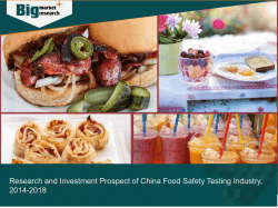 China Food Safety Testing Industry, Research and Investment Prospect from 2014-2018