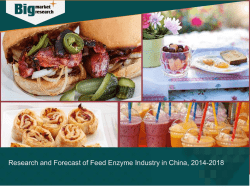 Feed Enzyme Industry in China, Research and Forecast from 2014-2018