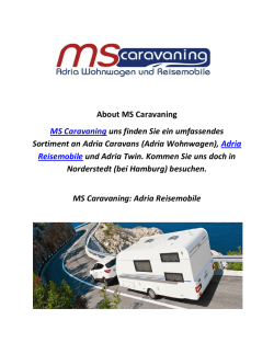 MS Caravaning : Adria Reisemobile