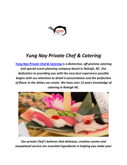 Yung Nay Private Chef & Catering : Sushi Raleigh In NC