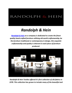 Randolph & Hein : Los Angeles Handmade Furniture Store