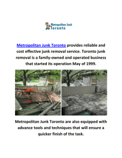 Metropolitan Junk Removal In Toronto