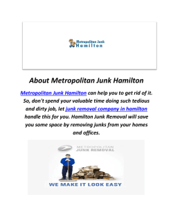 Metropolitan Junk Removal in Hamilton, ON