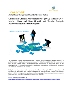 Global and Chinese Polyvinylchloride(PVC) Industry 2016 Market Share and Size, Growth and Trends, Analysis Research Report By Hexa Reports