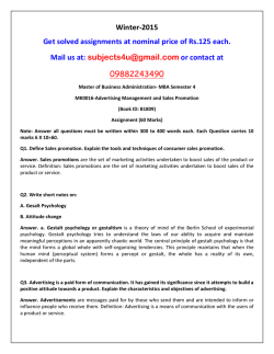 MK0016-Advertising Management and Sales Promotion