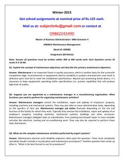 OM0015-Maintenance Management