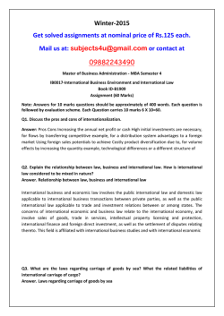 IB0017-International Business Environment and International Law