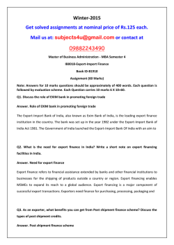 IB0018-Export-Import Finance