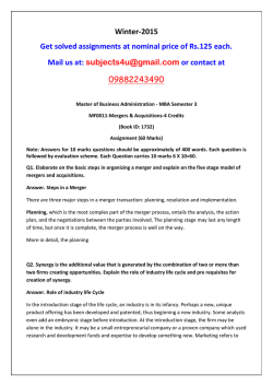 MF0011-Mergers & Acquisitions