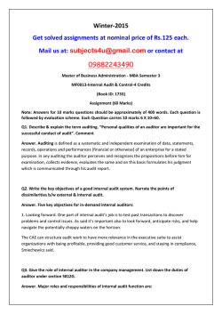 MF0013-Internal Audit & Control