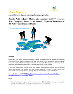 Germany Acrylic Acid Market Analysis and Forecast 2016