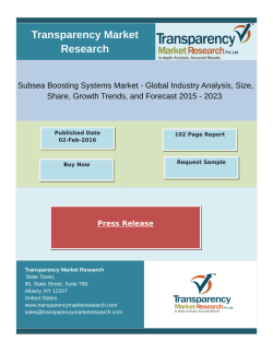 Research Report Subsea Boosting Systems Market  2015 - 2023