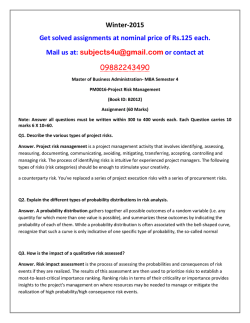 PM0016-PROJECT RISK MANAGEMENT