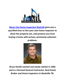 Music City Home Inspection in Nashvill, Tennessee