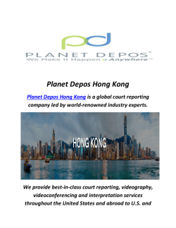 Planet Depos Court Reporting Service In Hong Kong