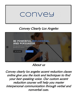 Convey Clearly Los Angeles: Accent Reduction Classes Online