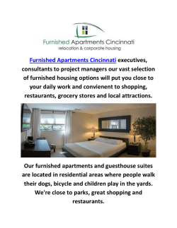 Furnished Apartments Service In Cincinnati, Ohio