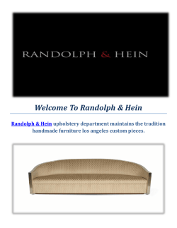 Randolph & Hein : Handmade Furniture Store Los Angeles