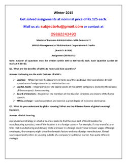 IB0012-Management of Multinational Corporations