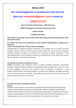 MH0057-Management of Healthcare Human Resources