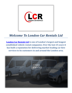Quality Van Hire Services in London : London Car Rentals Ltd
