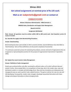MK0010-Sales, Distribution and Supply Chain Management