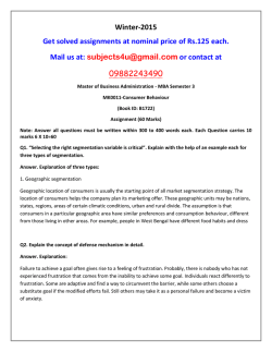 MK0011-Consumer Behaviour