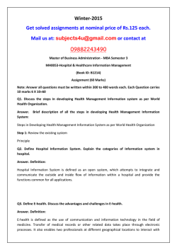MH0053-Hospital & Healthcare Information Management