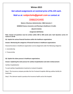 MH0054-Finance, Economics and Planning in Healthcare